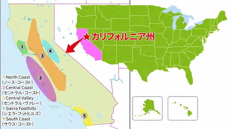 カリフォルニア地図