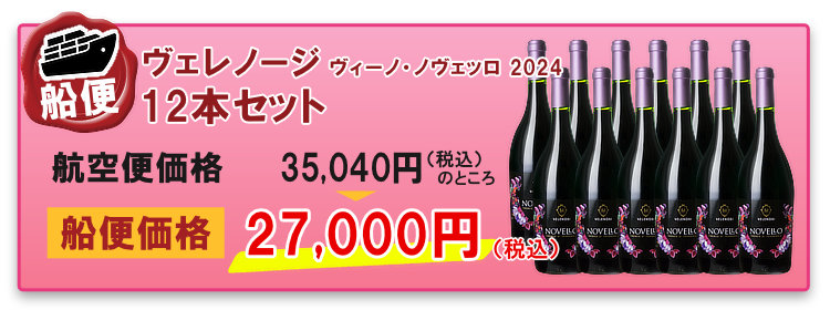 船便 ヴェレノージ ヴィーノ・ノヴェッロ 2025 12本セット