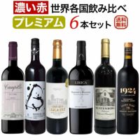 プレミアム「濃い赤ワイン」世界各国飲み比べ6本セット 【送料